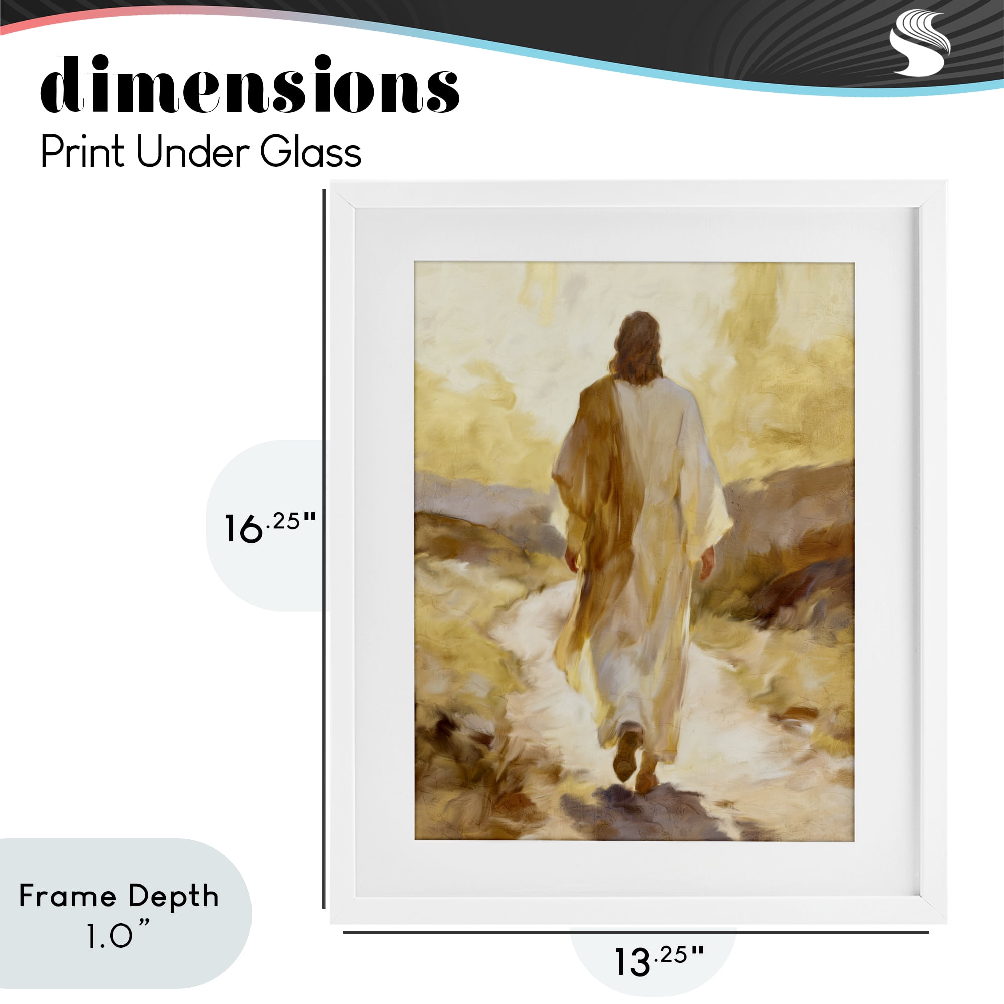 Stupell Industries Walk By Faith Sunset White Framed Print Under Glass, design by Kim Allen