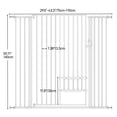 thumbnail image 2 of Dextrus Pet Gate Dog Gate with Cat Door,Extra Large 55"Tall Auto Close Metal Pet Gate, Fits Between 29.5" to 43" Wide, Easy Walk Through Gate,No Drilling Required, White, 2 of 5