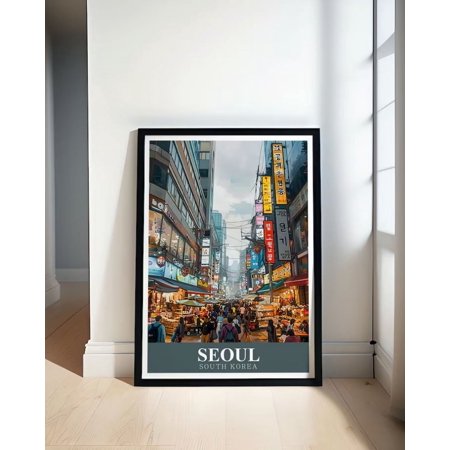 POSTER Seoul Travel Poster - Myeongdong Shopping Street Art and Posters-24x36-UNFRAMED