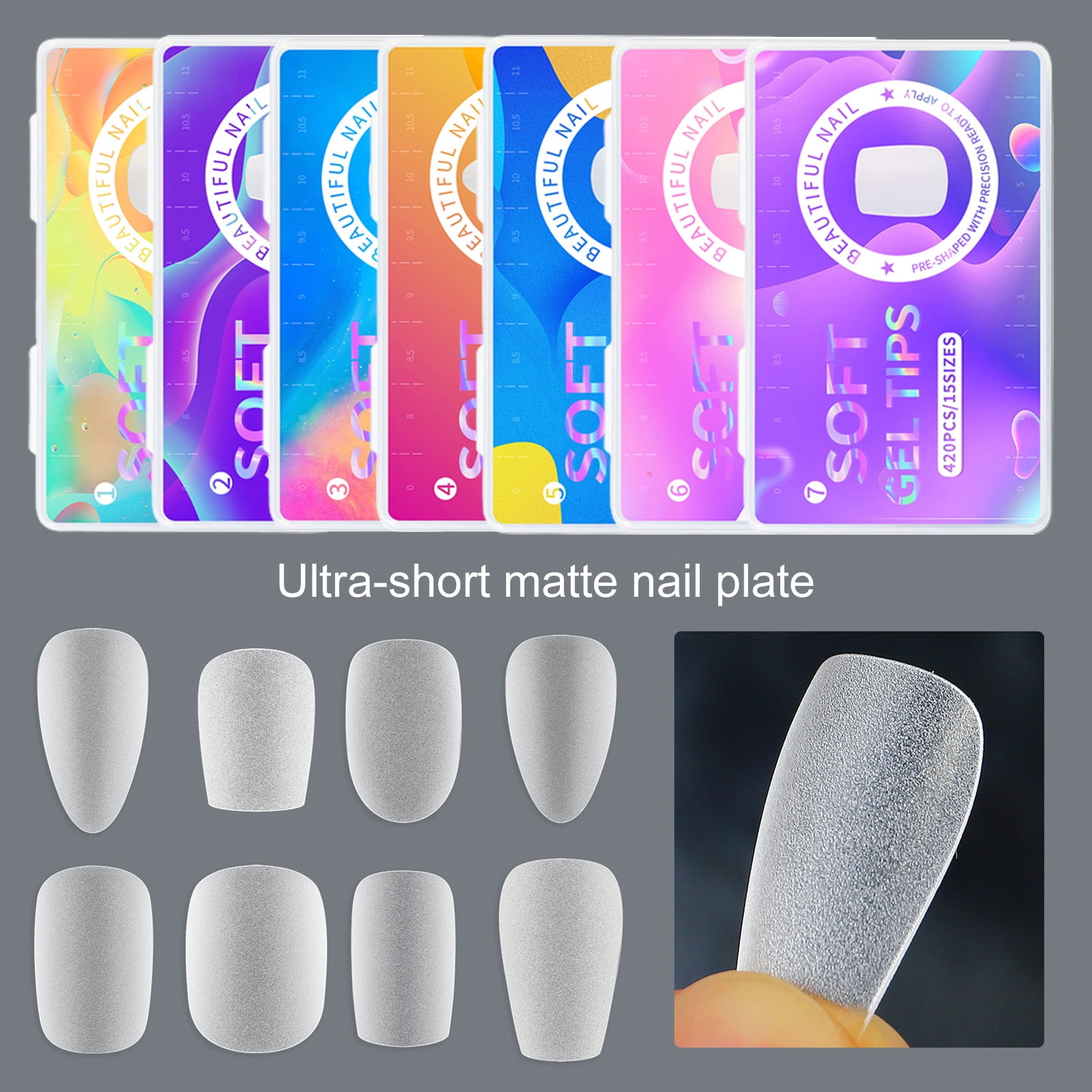 LA TALUS 420Pcs/Box Fake Nails Easy to Paste Long Lasting Removable