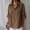 Brown plus size button down shirt a1, variant on Women's Plus Size Button Down Shirt Cotton Linen Blend 3/4 Sleeve Collared Blouse Casual Loose Top Party Wear Tunic, Pink 3XL