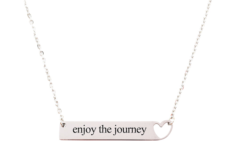 You are Loved Silver Pink Box Solid Stainless Steel Horizontal Heart Cut-Out Necklace 