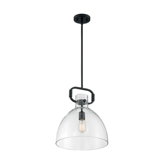 60/7152-Nuvo Lighting-Teresa-1 Light Bell Pendant in Traditional Style-14 Inches Wide by 16.5 Inches High-Matte Black Finish