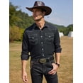 thumbnail image 5 of COOFANDY Mens Shirt Western Slim Fit Embroidered Cowboy Casual Button Down Hippie Shirt with Pockets, 5 of 7