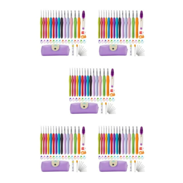 Naiovety Juego de agujas de ganchillo ergonómicas, accesorios para tejer, herramientas de costura, tamaño mixto cómodo, artesanía suave para Type2 NO2