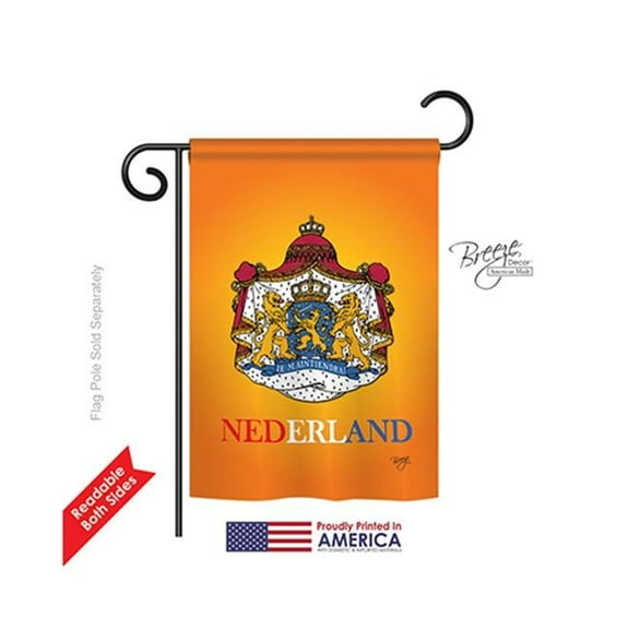 Breeze Decor 58094 Netherlands & Dutch 2-Sided Impression Garden Flag - 13 x 18.5 in.
