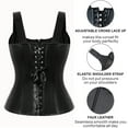 thumbnail image 5 of QRIC Women Sexy Steampunk Zipper Faux Leather Corset Bustier Top Overbust Shapewear Black 6XL, 5 of 9