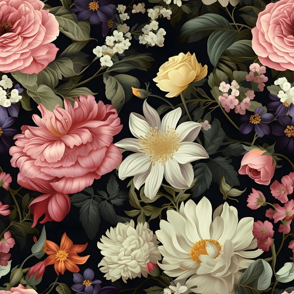 CHIHUT Dark Romantic Floral Wallpaper Peel and Stick 17.7”x100” Vintage Moody Botanical Removable Wallpaper for Renters Waterproof Self Adhesive Floral Contact Paper for Shelves Tables