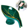thumbnail image 1 of Jabonera con drenaje automático en cascada para ducha, cocina, baño, bañera, soporte de cerámica de primera calidad, se mantiene seco, prolonga la vida útil, fácil de limpiar sin perforar, verde, 1 of 4