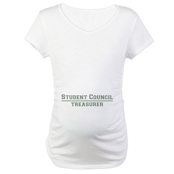 CafePress - Student Council Treasurer Maternity T Shirt - Cotton Maternity T-shirt, Cute & Funny Pregnancy Tee