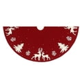 thumbnail image 5 of Christmas Tree Skirt Knitted Thicker Soft Cozy Lace Up Scene Layout Woolen Yarn Party Decoration Xmas Elk Tree Floor Mat Party Supplies, 5 of 8