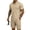 Khaki, variant on Men'S Short Sleeve Solid Color Workwear Button Down Shirt With Multiple Pockets And Cargo Shorts Set For Summer Casual Wear,Black,L
