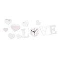 thumbnail image 4 of Reloj de pared con forma de corazón de amor, adhesivo decorativo para pared, arte creativo y silencioso para el hogar. Plata, 4 of 9