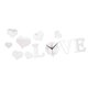 thumbnail image 4 of Pegatina de reloj de pared con forma de corazón de amor, acabado de espejo práctico y elegante. Plata, 4 of 9