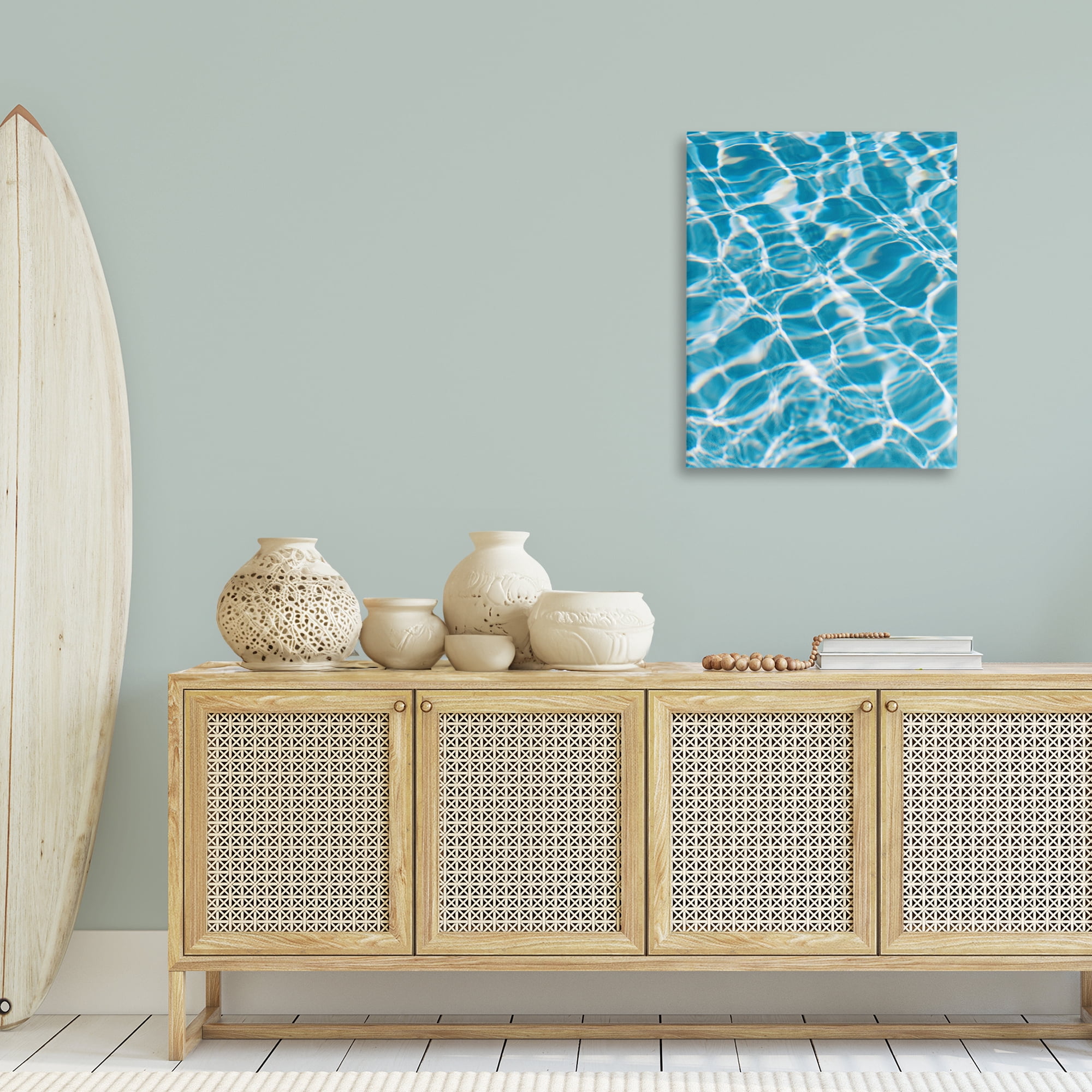 Stupell Industries Ocean Water Ripples Abstract Painting Gallery Wrapped Canvas Art Print Wall Art, 24 x 30