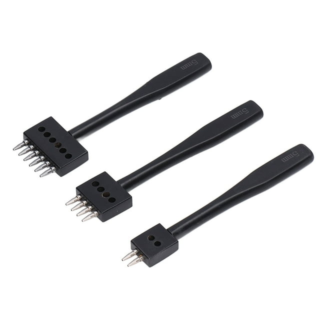 DIY Outil de Poinçonnage de Rangée de Cuir3pcs Outil de Poinçonnage de Trou Rond en Cuir Outil de Poinçonnage de Dent Ensemble Outil de Poinçonnage de Trou en Cuir Durabilité Prolongée