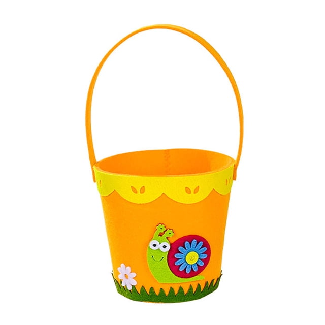 Pompotops Easter Decorations Easter Round Portable Non-woven Bucket Easter Decorations Clearance