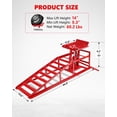thumbnail image 2 of 2 Pack 11000 Lbs Hydraulic Car Ramps Heavy Duty Steel Low Profile Service Lift Ramps with Adjustable Height 9.3 In -14 In Red, 2 of 6