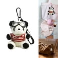 thumbnail image 2 of ZPAQI Bear Model Keychain Pilot Panda Keyring Plush Keychains Accessory for Women Men For Valentine's Day Gift, 2 of 19