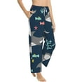 thumbnail image 2 of Bingfone Pajamas For Women,Friendly Smiling Sharks Pajama Pants With Pockets-Small, 2 of 9