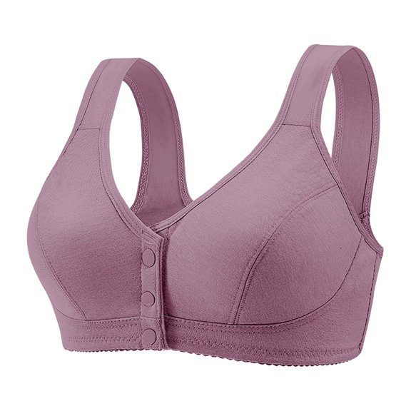 Seductiva Clothing Women Full Coverage Bra Women's Fashionable and Casual Large Size Front Open Buckle Thin Threaded Gathered Vest Bra Underwear