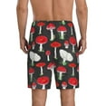 thumbnail image 3 of Kdxio Red Mushrooms Print Mens Sleep Shorts Bottoms Soft Comfy Pajama Wear Pants with Drawstring Pockets, 3 of 7