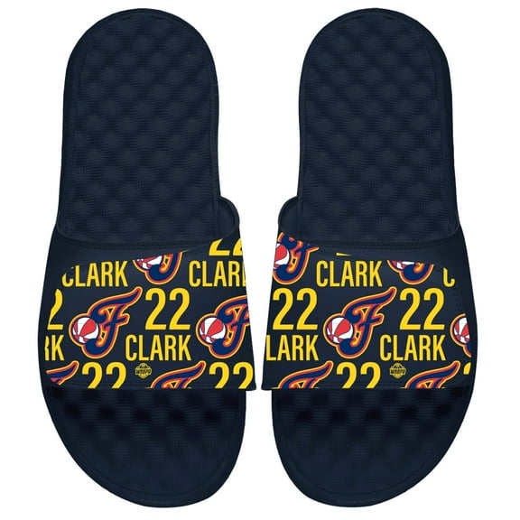 Unisex ISlide Caitlin Clark Navy Indiana Fever 2024 WNBA Draft Team Pattern Slide Sandals