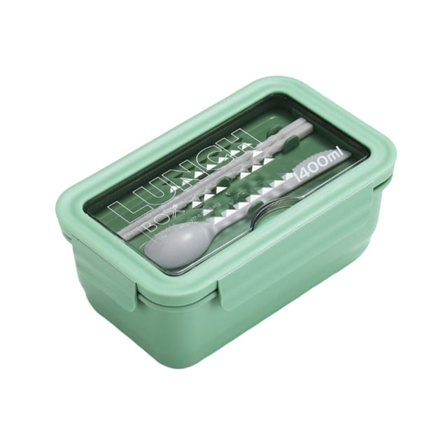 Advancent Fiambrera Estuche para estudiantes Horno Resistente al calor Cajas de mantenimiento fresco con cuchara Palillos Sellado 3 Rejilla Cocina y Comedor Verde