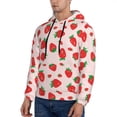 thumbnail image 3 of Rateoe Strawberries Pattern Mens Hoodie, Pullover Hooded Sweatshirt, Kangaroo Pocket Hoodie Ideal for Daily Wear, Travel and Home-Large, 3 of 7