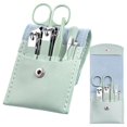 thumbnail image 1 of Juego de manicura - Cortaúñas de viaje profesional de 7 piezas con bolsa de cuero verde Herramientas de cuidado de uñas de acero inoxidable Kit de aseo para mujeres, 1 of 5