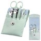 thumbnail image 1 of Juego de manicura - Cortaúñas de viaje profesional de 7 piezas con bolsa de cuero verde Herramientas de cuidado de uñas de acero inoxidable Kit de aseo para mujeres, 1 of 5