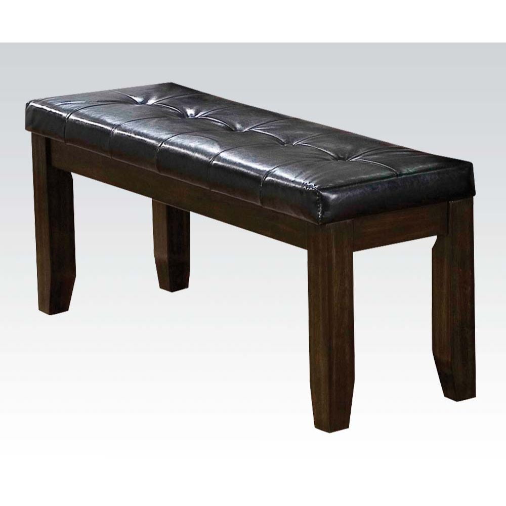 Espresso and Black PU 48" Modern Bench