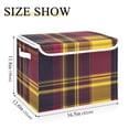 thumbnail image 3 of Black Yellow Pattern Large Storage Bins with Linen Collapsible Lid Storage Box 16.7 x 12.6 x 11.8in, 3 of 7