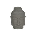 thumbnail image 1 of Ceramic Buddha Head Figurine With Rounded Ushnisha, Gray, 1 of 1