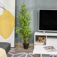 thumbnail image 2 of Outsunny Artificial Bamboo Tree, 4ft Fake Decorative Plant in Nursery Pot, 2 of 10