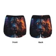 thumbnail image 3 of Gukieu Forest Cool Lion Print Women's Sports Shorts with Drawstring Elastic Waistband for Running, Yoga, Fitness-Large, 3 of 7