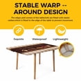 thumbnail image 4 of Vintage Coffee Time Table Cloths for 4 Foot Rectangle Tables, Farmhouse Desserts Brwon White Plaid Patio Waterproof Elastic Fitted Tablecloths, Washable Rectangular Table Cover for Camping, 4 of 8