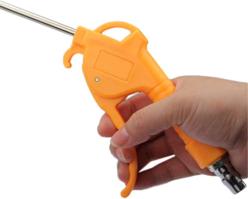 MKEUDQ-11" Nozzle Air Blow Gun Stainless Steel High Pressure Dust Blower Gun with Removable Rubber Tip for Computer Hosts Car Engine