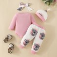 thumbnail image 6 of Bysome Toddler Girls Outfit Set Long Sleeve Cartoon Animal Print Tops Pants 4Pcs Outfits For Children Kids Long Sleeve Crew Neck Cute Print Girl 2 Pieces Clothes Set Red Size 9-12 Months, 6 of 6
