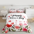 thumbnail image 2 of Homewish Happy Valentine'S Day Bedding Comforter Set,Cute Loves Pattern Twin Comforter Sets,Pink Flower Tulip Bedding Set For Girls Kids,Super Cozy Room Decor Reversible,2 Pieces, 2 of 8