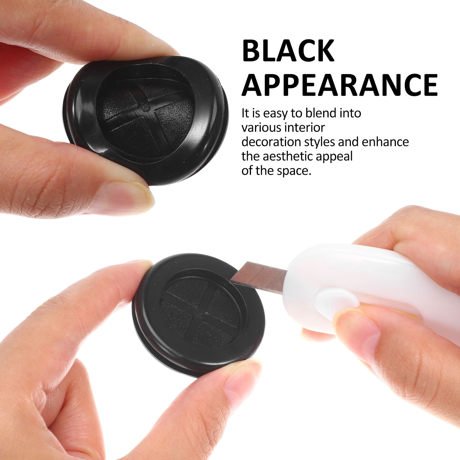 Pretyzoom 42Pcs Rubber Hole Plugs for Round Holes Black Dual Sided Grommet Kit Durable Wire Protection