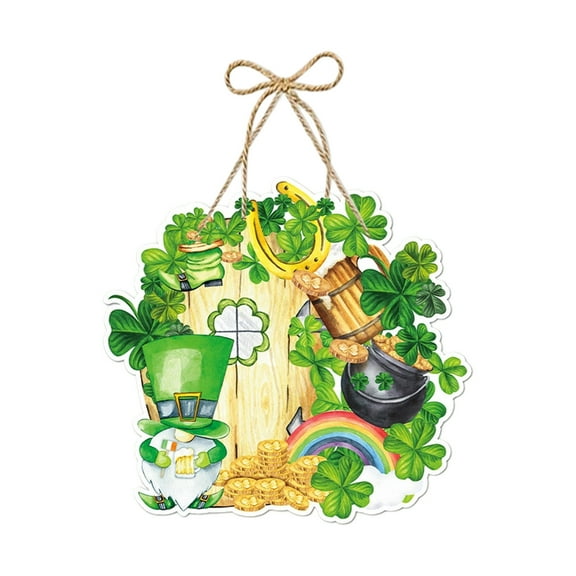 CxhicLuv St. Patrick's Day Decorative Pendant, Features Clovers and Irish Patterns, 13.8x13.8Inch Paper Material, Easy to Hang on Doors and Walls, Symbolizes Luck, Enhances Festive Mood