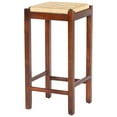 thumbnail image 3 of The Urban Port Mango Wood Barstool with Rope Weaved Seat, Brown, 3 of 10
