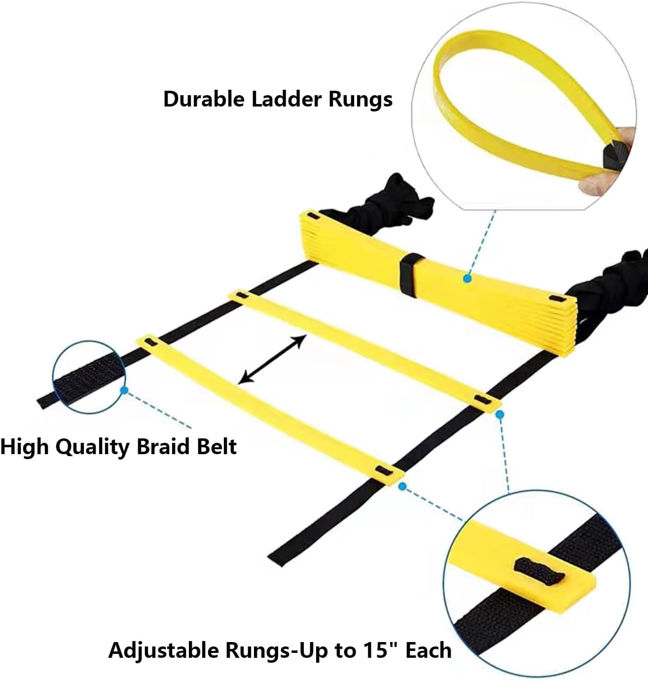 Agility Ladder Speed Training Equipment，12 Rung 20ft Footwork Ladder with Free Carry Bag，Speed Ladder for Football Footwork Exercise,Football Training Equipment