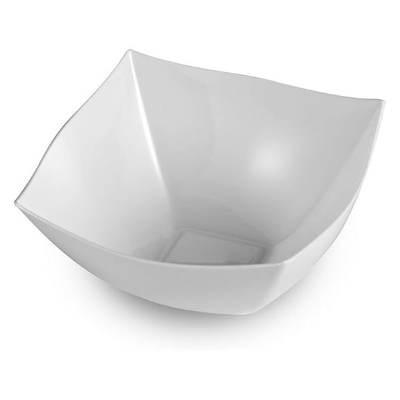 Disposable Plastic White Square Serving Bowls, 8 oz, Count
