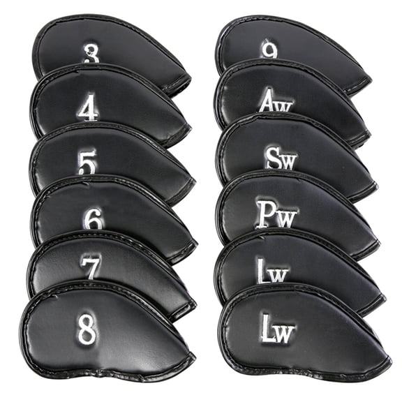 12Pcs Waterproof Golfs Putter Cover Iron Head Cover PU Leather Golfs Club Cover Iron Headcover Golfs Club Head Cover