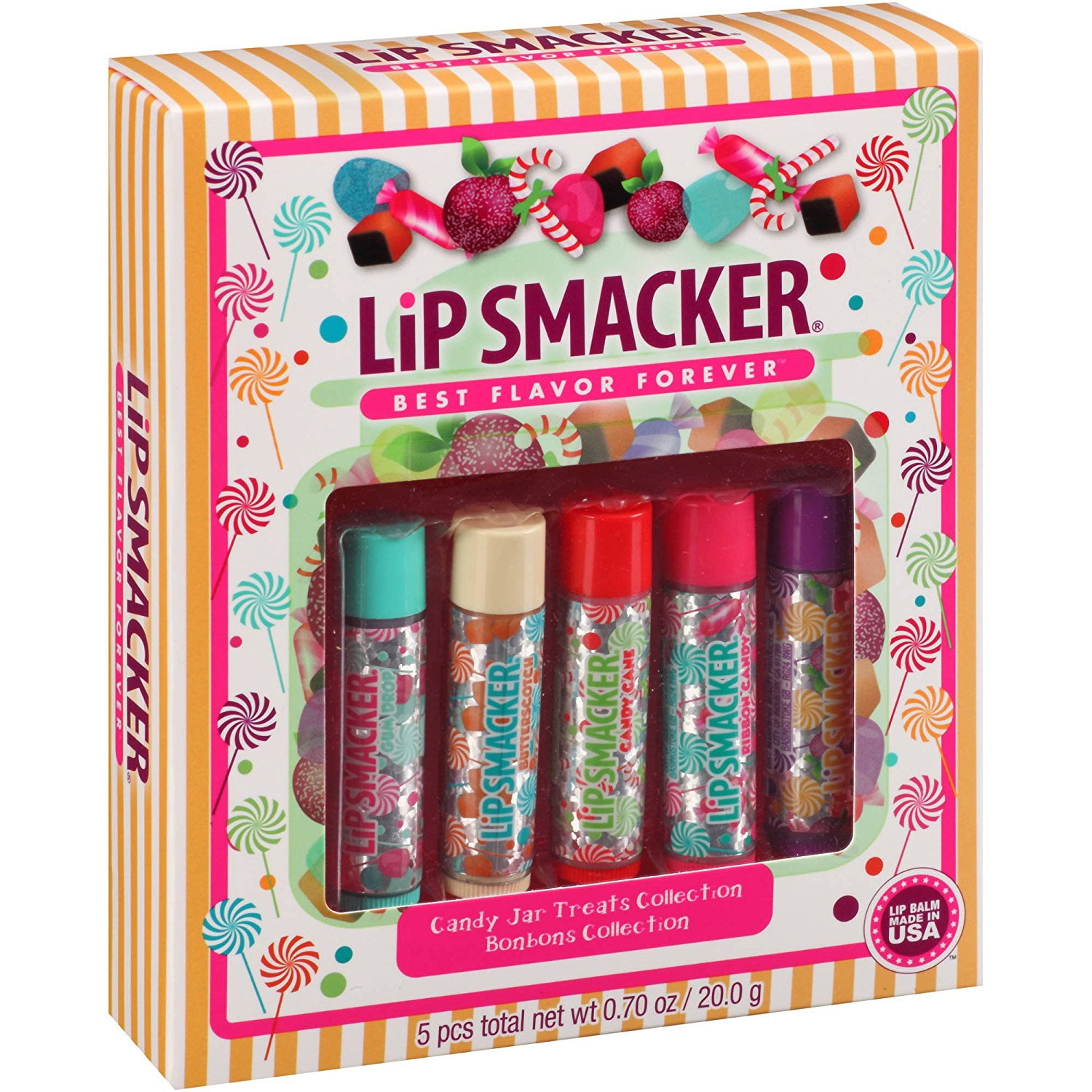 Candy Jar Treats Collection Lip Balms Gum Drop, Butterscotch, Candy