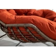 thumbnail image 5 of Indoor & Outdoor Comfy Rocker Chair with Thick Cushion, Oversized Metal Frame Rattan Egg Chair for Balcony Front Porch Garden Patio Backyard (Orange), 5 of 8