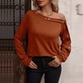 thumbnail image 3 of Women's Sweatshirt Long Sleeve Off Shoulder Casual Loose Tunic Tops Blouse, 3 of 5