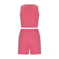 thumbnail image 6 of LOVZFMLL Workout Sets for Women Sleeveless Crew Neck Crop Tank Top and Shorts Two Piece Matching Clothing for Athletic Workout Gym Running Pink XL, 6 of 7
